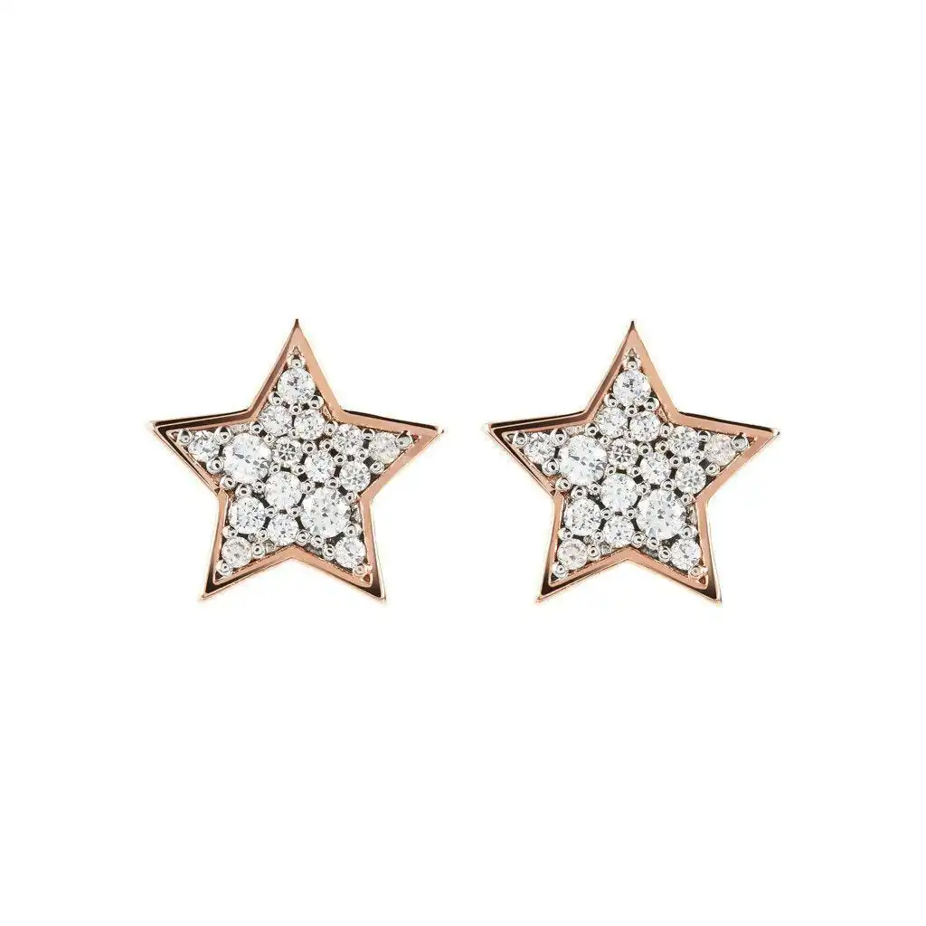 Bronzallure Pave Star Stud Earrings