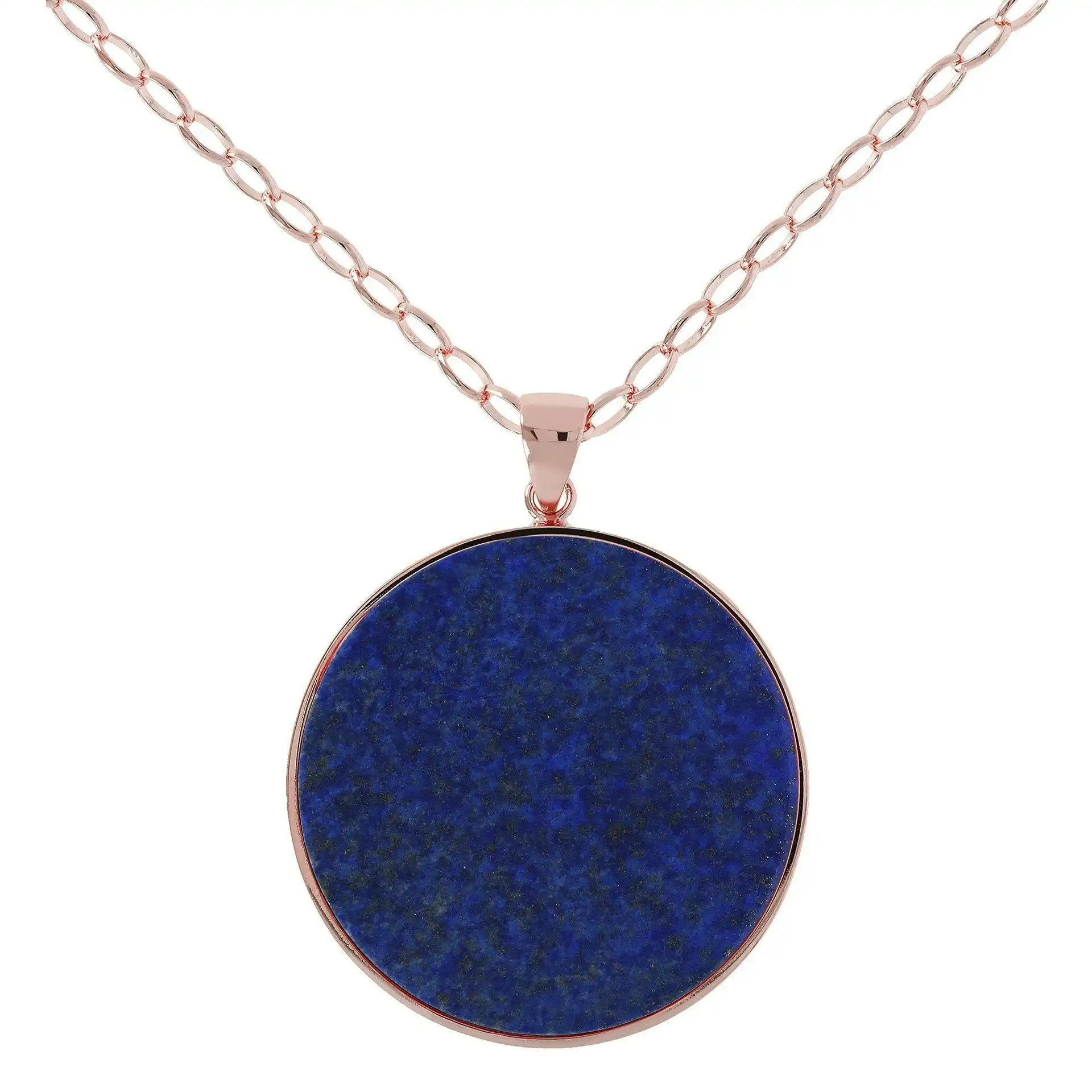 Bronzallure Dumortierite Big Disc Necklace