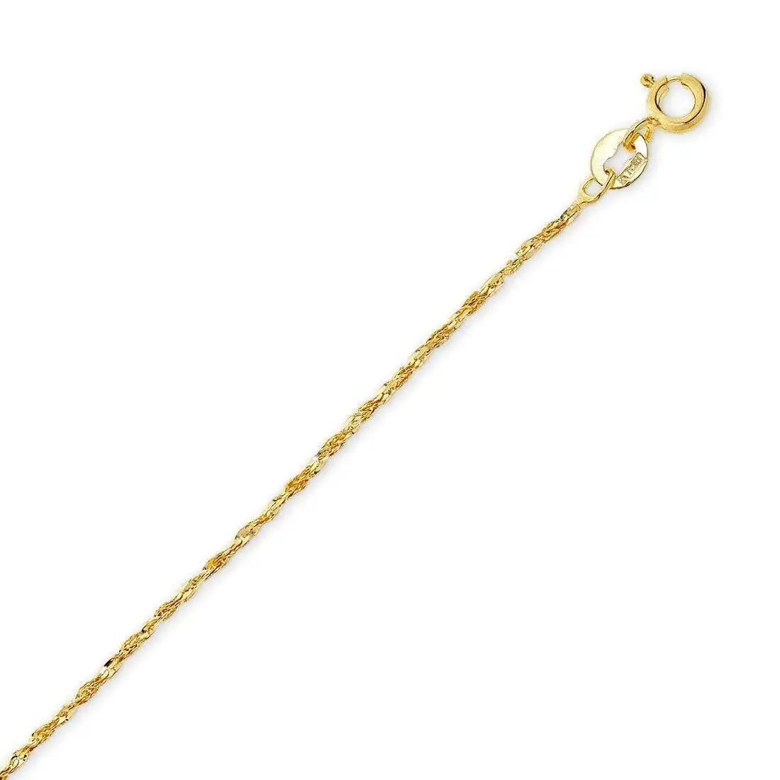 9ct Yellow Gold 40cm Diamond Cut Twist Necklace