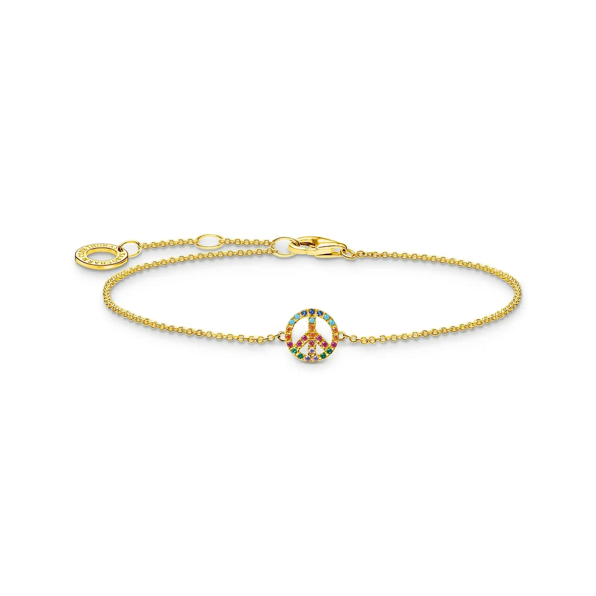 Thomas Sabo Bracelet peace with colourful stones gold