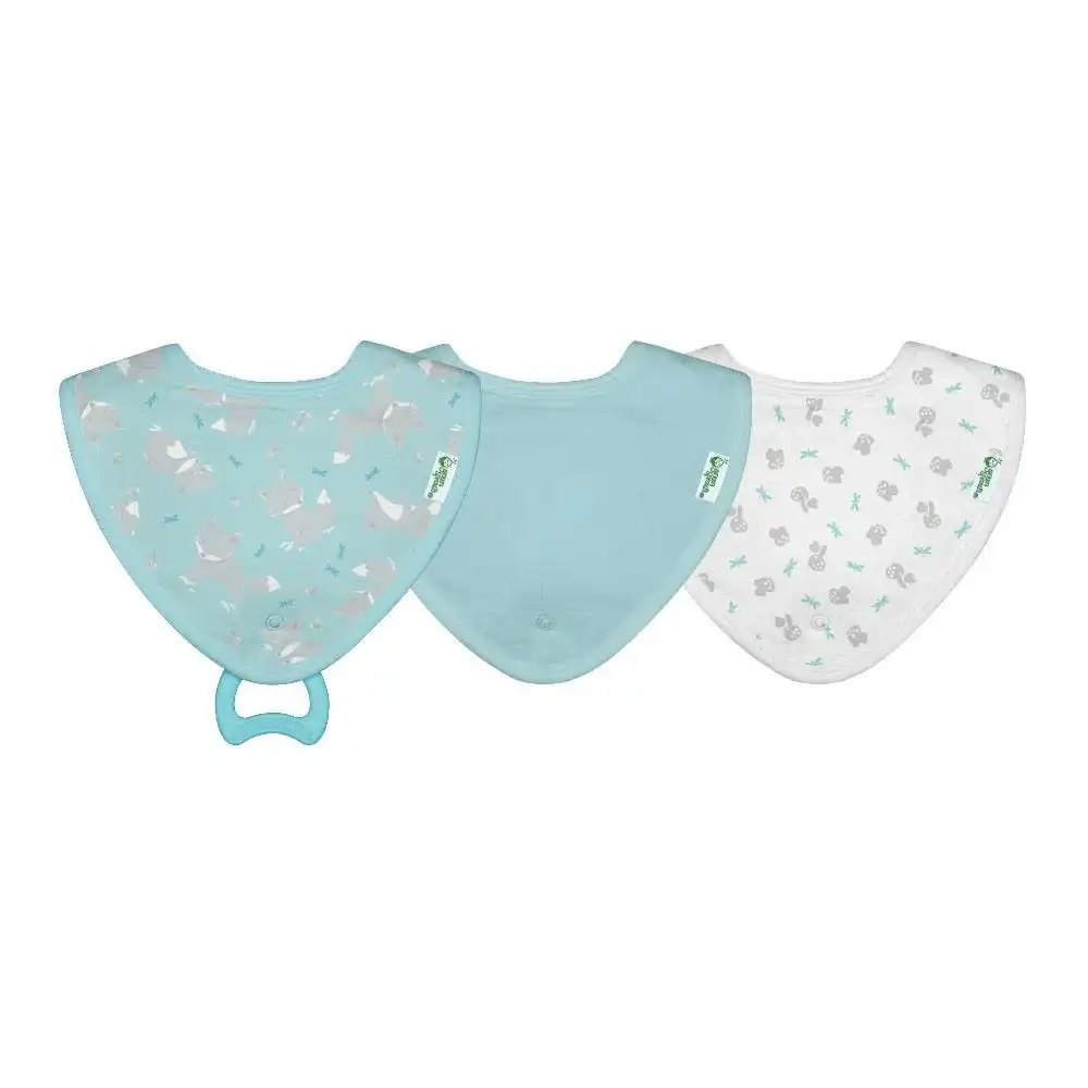 Green Sprouts | Muslin Stay-Dry Teether Bibs made from Organic Cotton (3pack)
