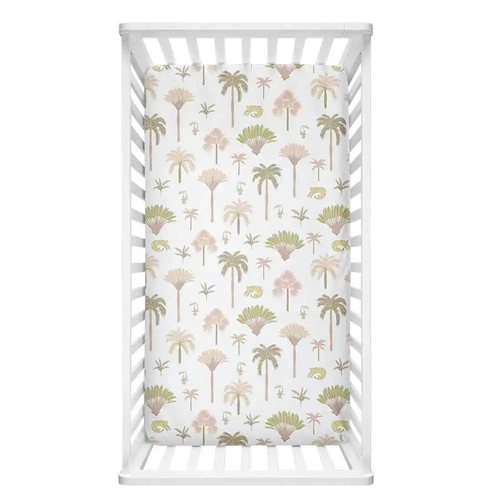 Lolli Living | 100% Cotton Cot Fitted Sheet - Tropical Mia