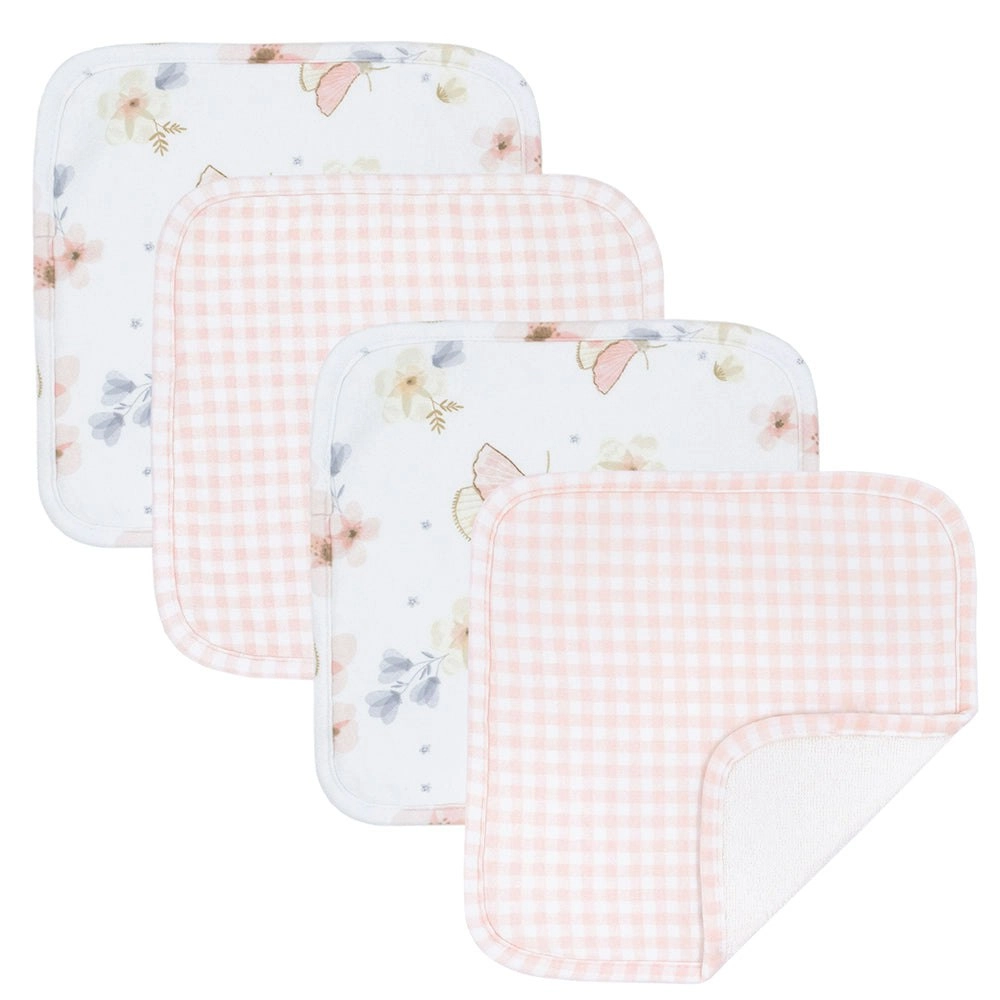 Living Textiles | 4-Pack Wash Cloths - Butterfly Garden