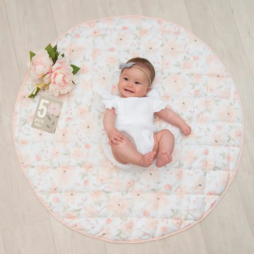Lolli Living | Round Play Mat with Milestone Cards - Meadow