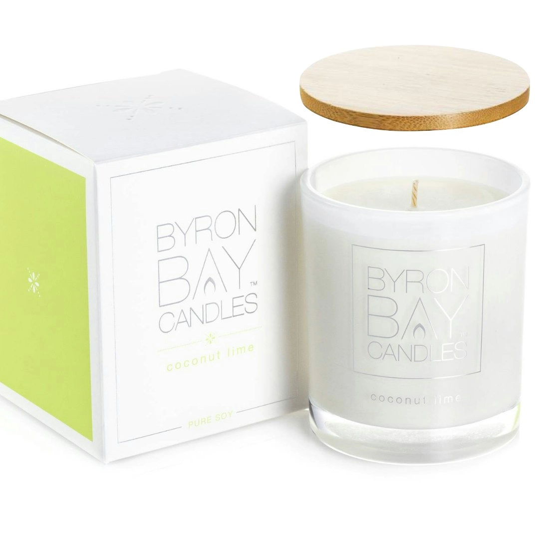 Byron Bay Candles | Large 50 Hour Scented Pure Soy Candle - Coconut Lime