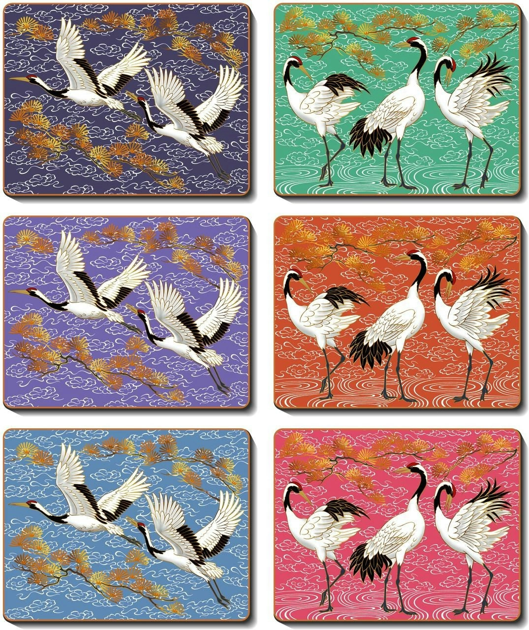 Cinnamon | Cranes Coasters Set of 6