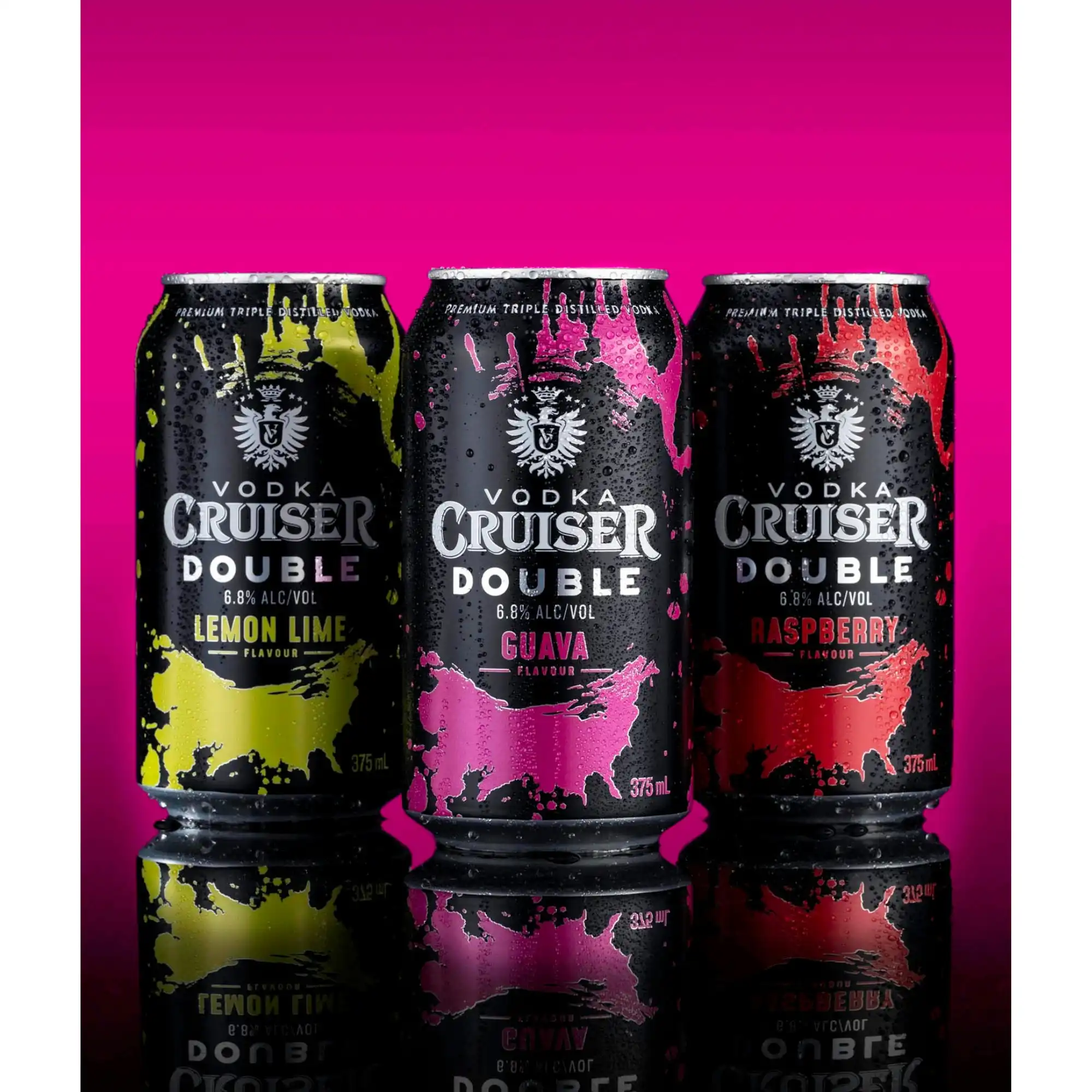 Vodka Cruiser Double Lemon Lime 6.8% 24 x 375mL Cans