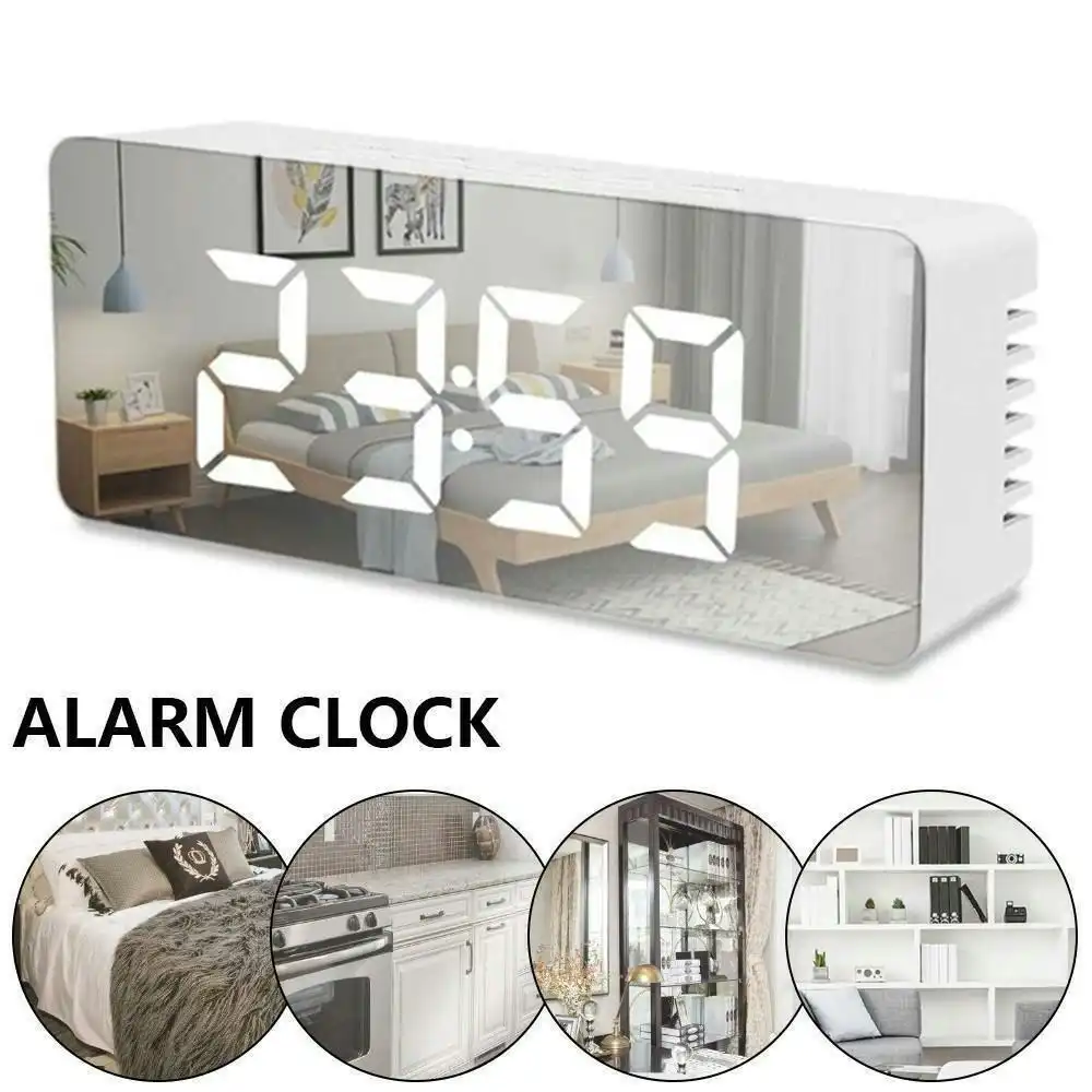 Digital Clock LED Display Desk Table Temperature Alarm Time Modern Home Decor