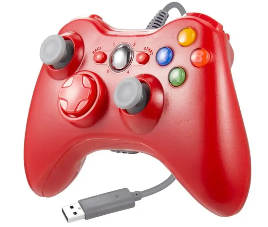 Controller For Microsoft Xbox 360 Console &amp; Windows PC Compute Joystick Wired | Red