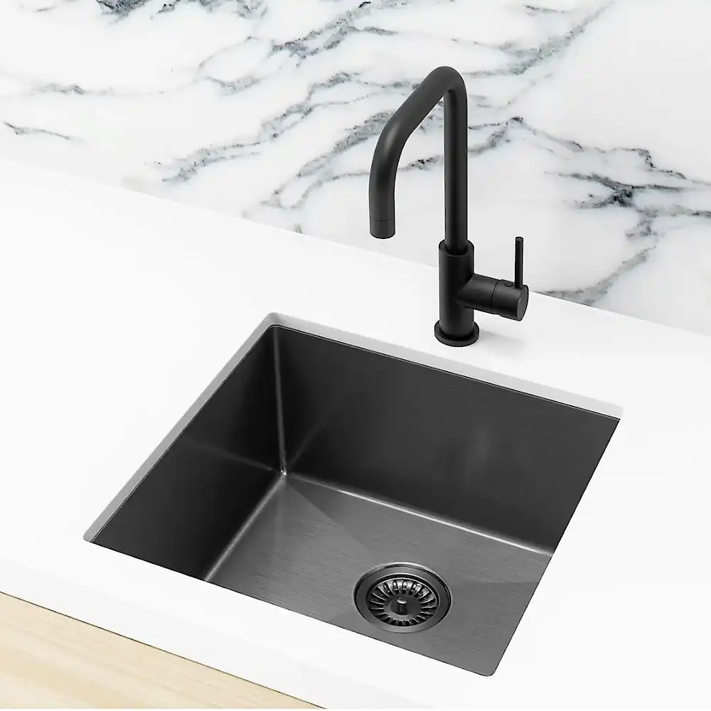 Meir Single Bowl PVD Kitchen Sink 450mm Brushed Gun Metal MKSP-S450450-GM