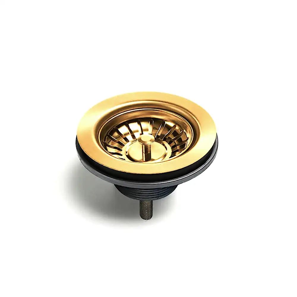 Oliveri Basket Waste with Extended Screw Length Brushed Gold for Kitchen Sink AC14-AU-EXT