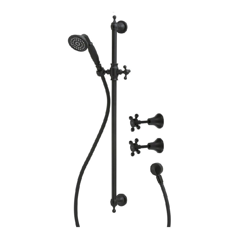 Fienza Lillian Rail Shower Set with Taps Matte Black 336103BK