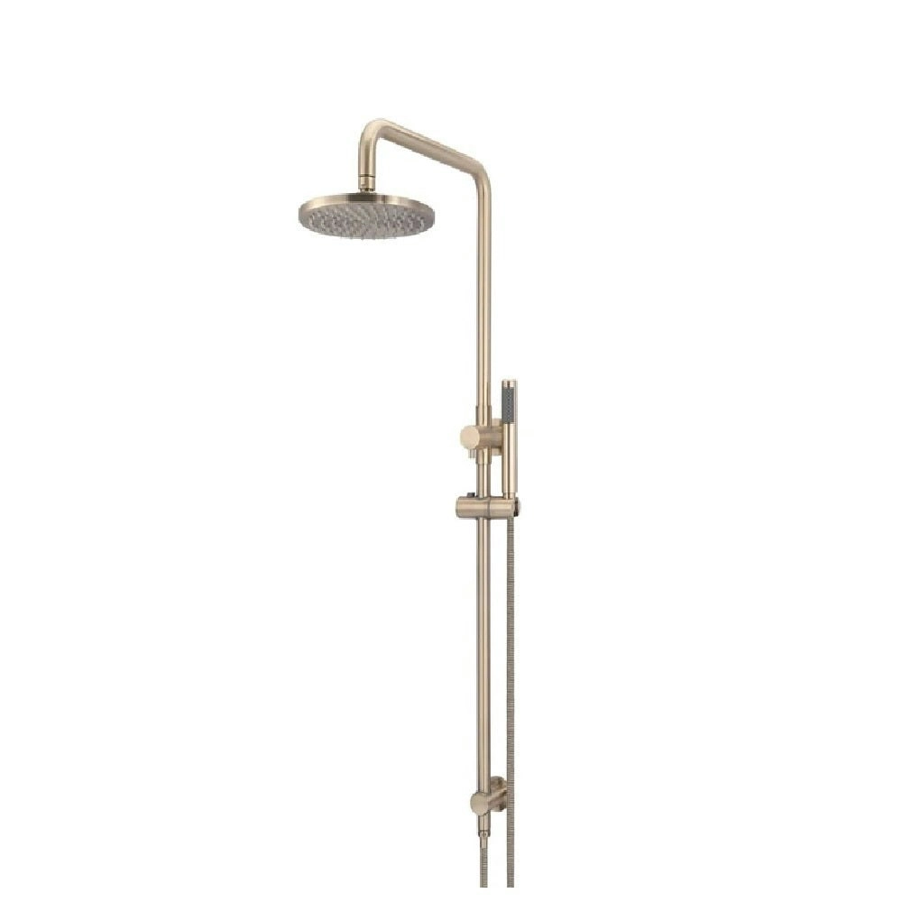 Meir Shower Twin Rail Round 200mm Rose Champagne MZ0704-R-CH