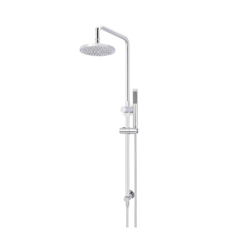 Meir Combination Shower Rail 200mm Rose, Single Function Hand Shower Round - Polished Chrome MZ0704-R-C