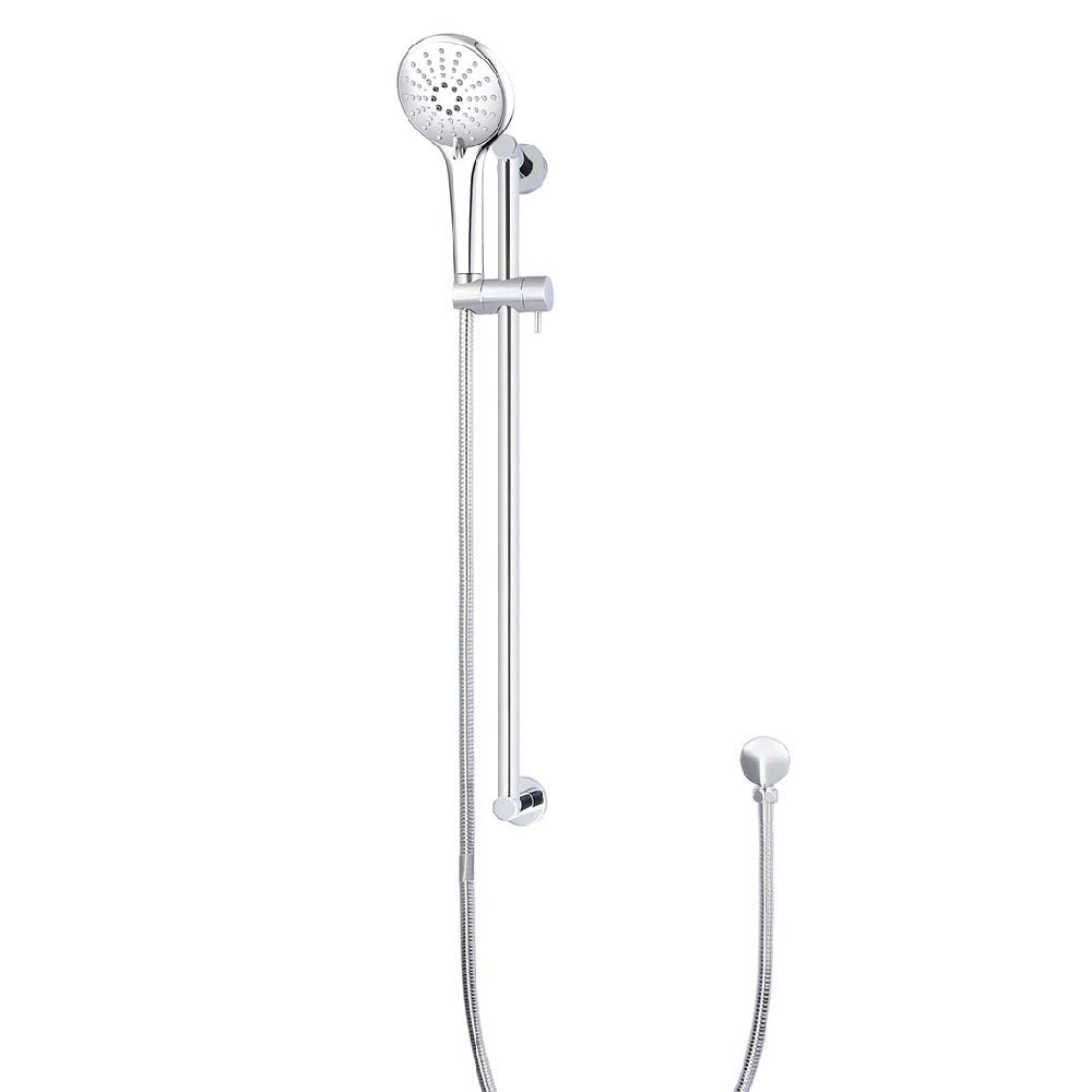 Meir Round Hand Shower on Rail Column Chrome MZ0402-C