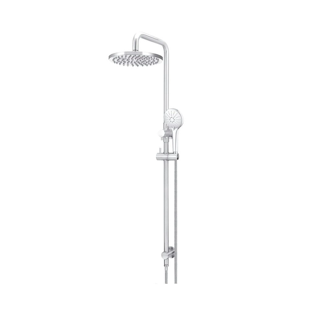 Meir Round Combination Shower Rail 200mm Rose, Three Function Hand Shower Chrome MZ0704-C