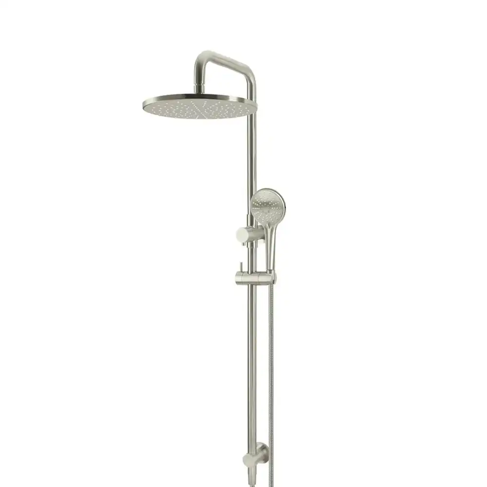 Meir Round Combination Shower Rail 300mm Rose, Three Function Hand Shower Brushed Nickel MZ0706-PVDBN