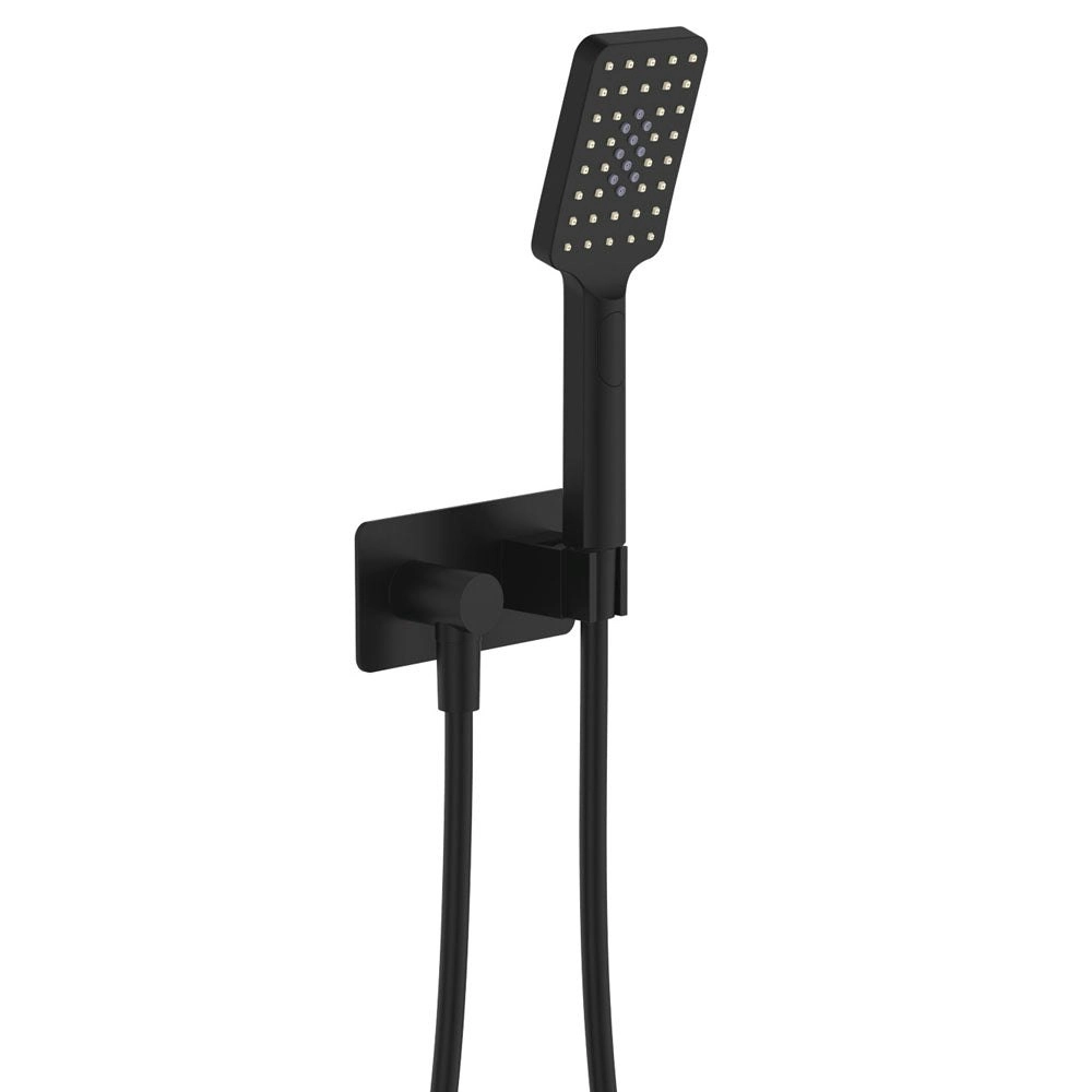 Fienza Tono Hand Shower Soft Square Plate Matte Black 433117B