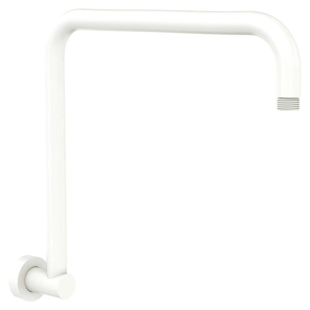 Fienza Kaya Round Fixed Gooseneck Shower Arm Matte White 422111MW