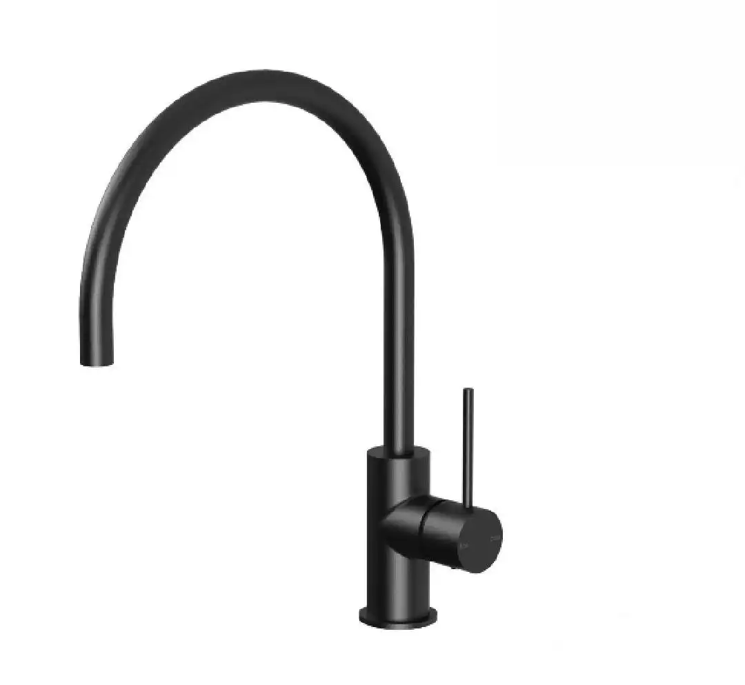 Phoenix Vivid Slimline Sink Mixer 220mm Gooseneck Matte Black VS733 MB