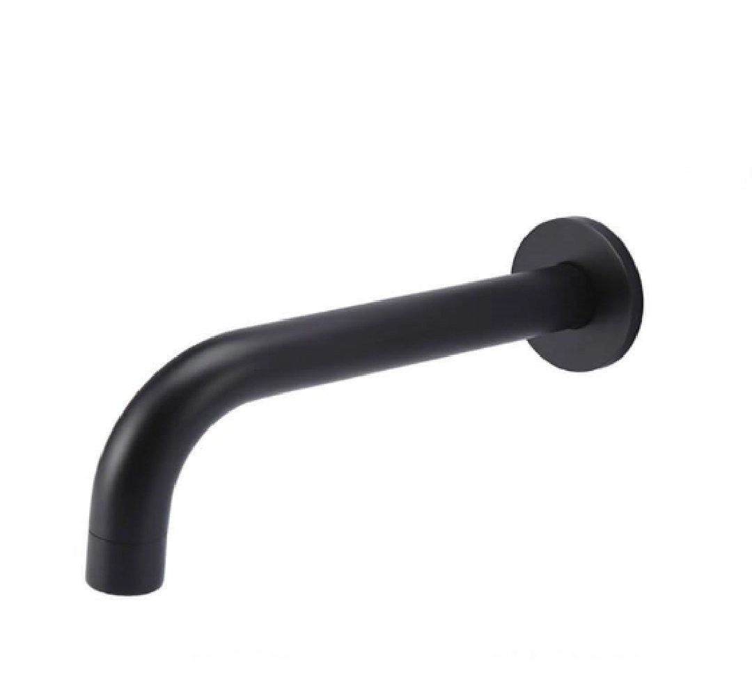 Meir Wall Spout 200mm Round Matte Black MS05