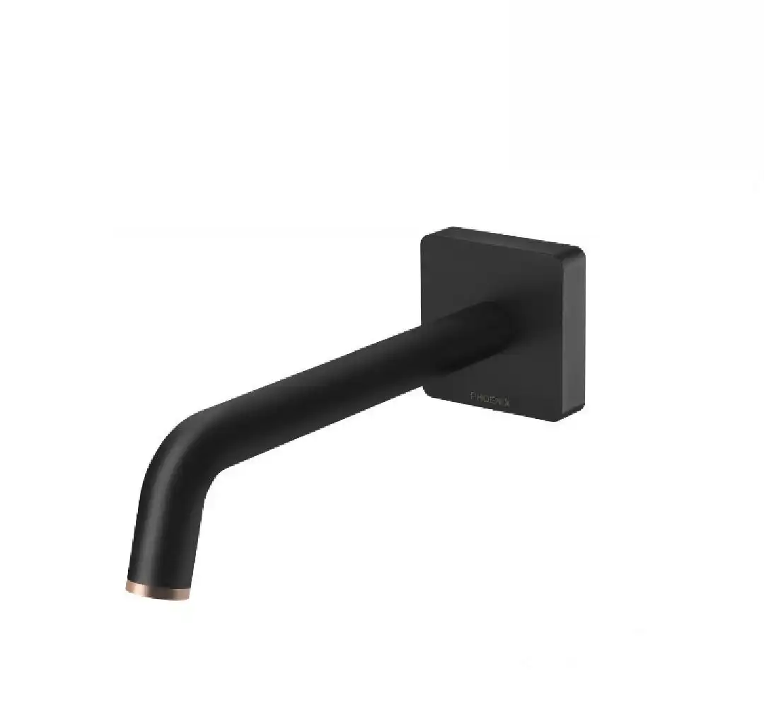 Phoenix Toi Bath Wall Outlet 180mm Matte Black/ Brushed Rose Gold 108-7620-72