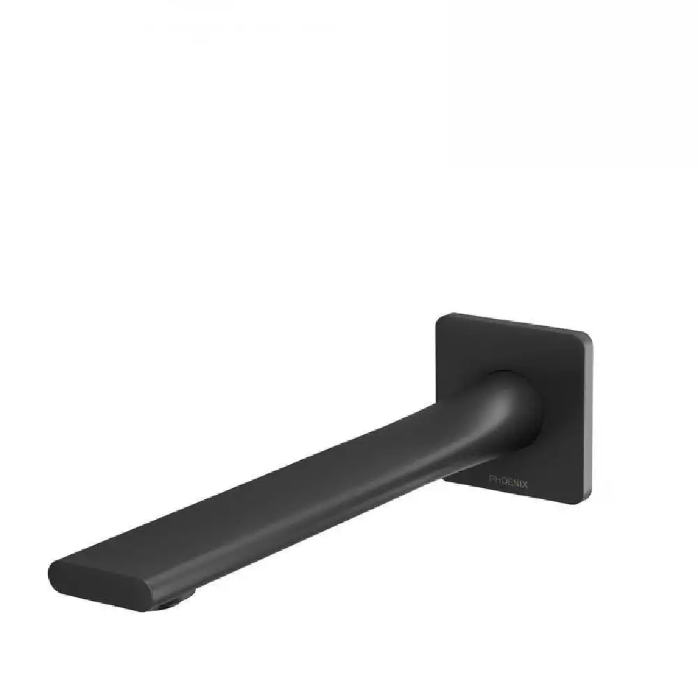 Phoenix Teel Wall Bath Outlet 200mm Matte Black 118-7620-10