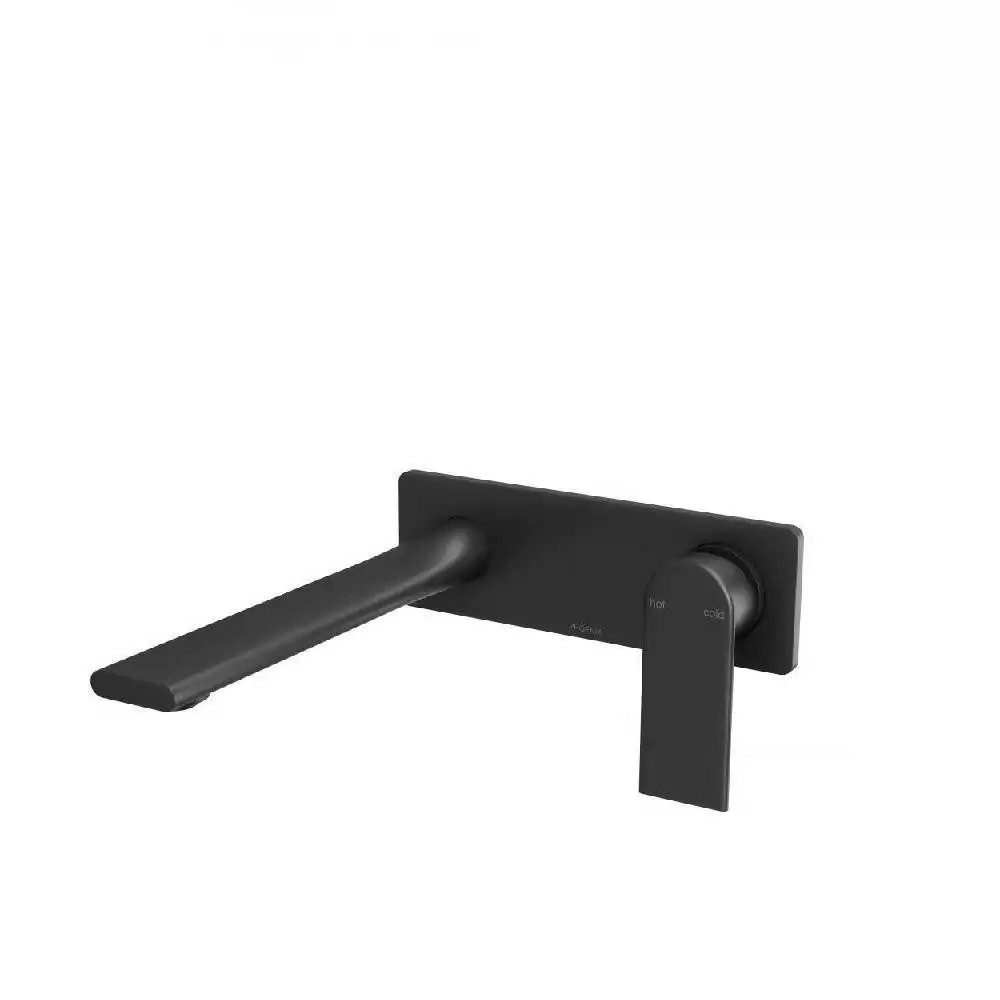 Phoenix Teel Wall Basin/ Bath Mixer Set 200mm Matte Black 118-7810-10