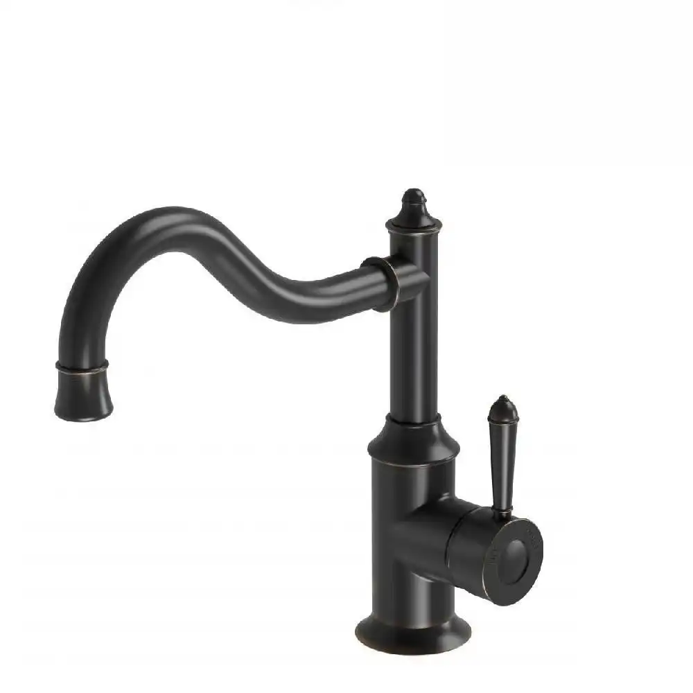 Phoenix Nostalgia Sink Mixer 220mm Shepherds Crook Antique Black NS738-33