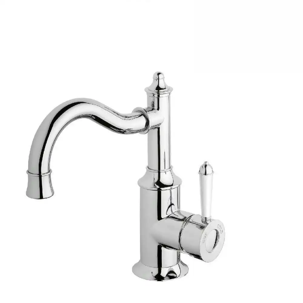 Phoenix Nostalgia Basin Mixer 160mm Gooseneck Chrome/ White NS748-62