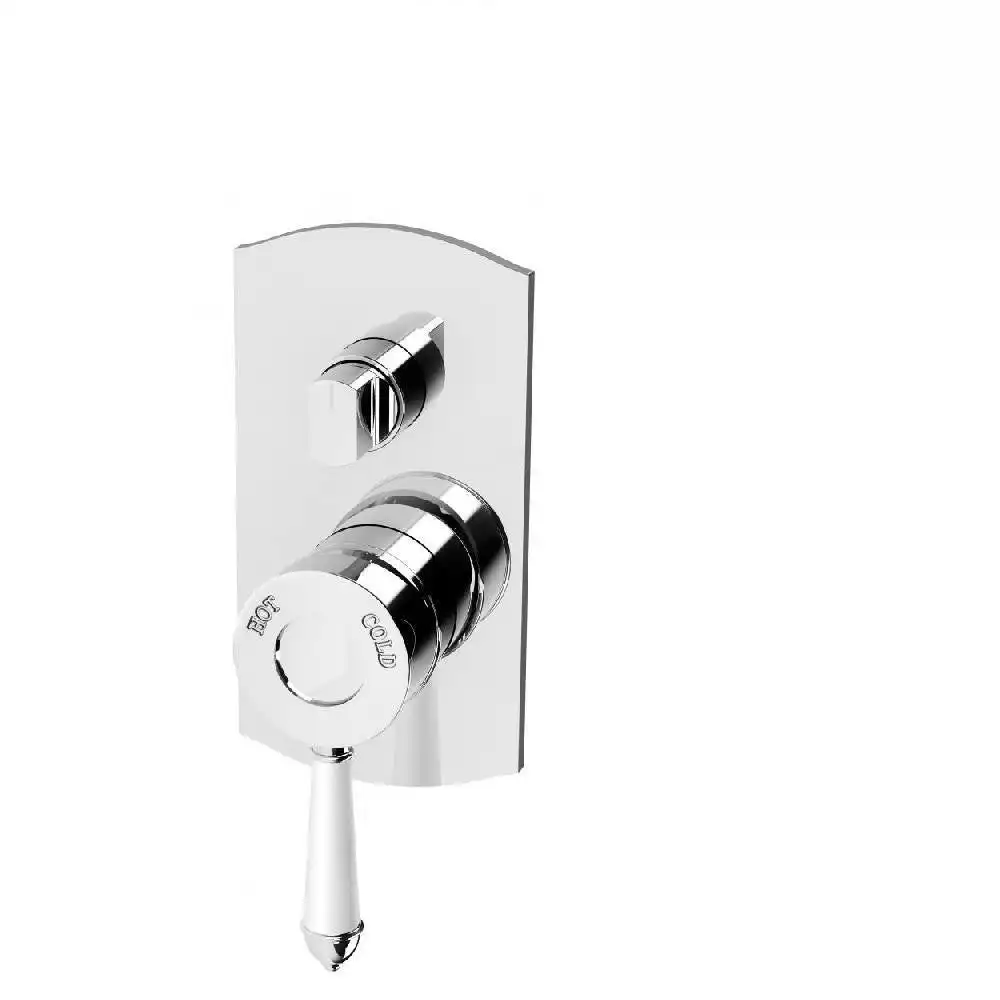 Phoenix Nostalgia Shower/ Bath Diverter Mixer Chrome/ White NS791-62