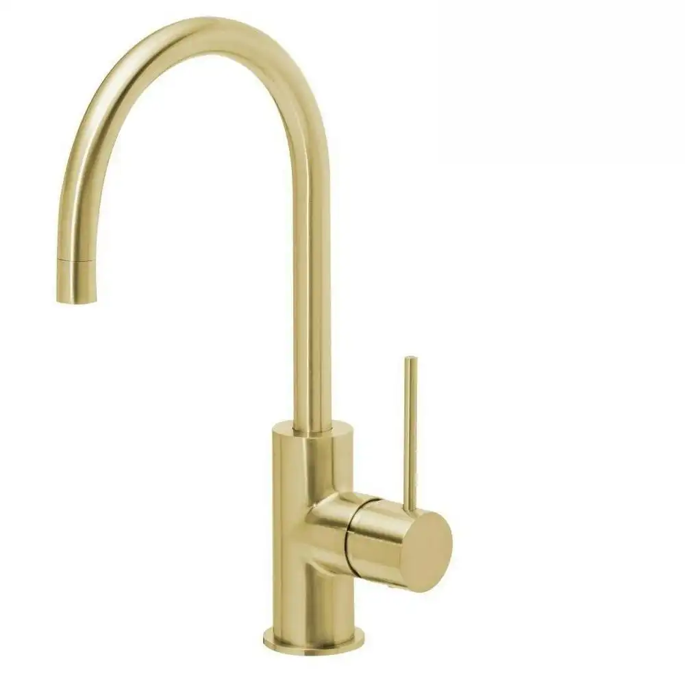 Phoenix Vivid Slimline Sink Mixer 160mm Gooseneck Brushed Gold VS735-12