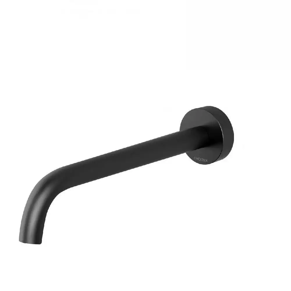 Phoenix Vivid Slimline Wall Basin Outlet 230mm Curved Matte Black VS7630-10