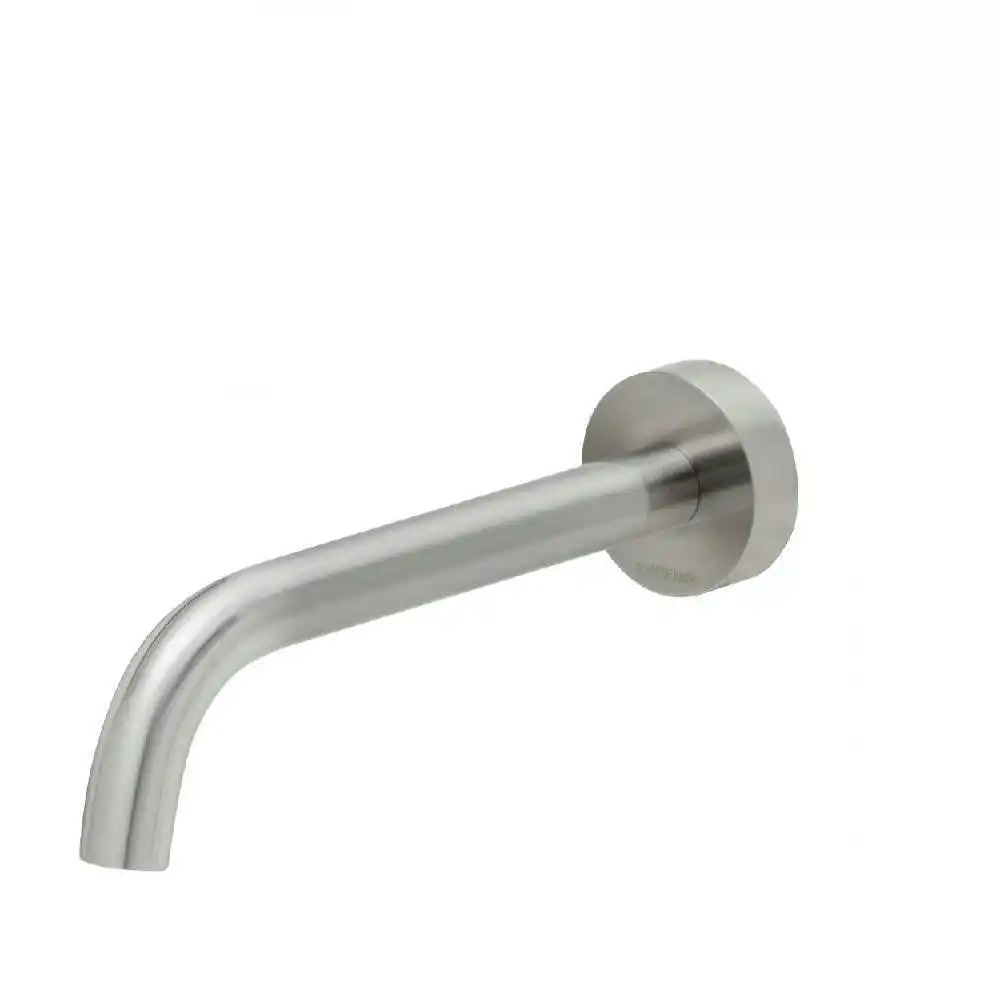 Phoenix Vivid Slimline Wall Bath Outlet 180mm Curved Brushed Nickel VS776 BN