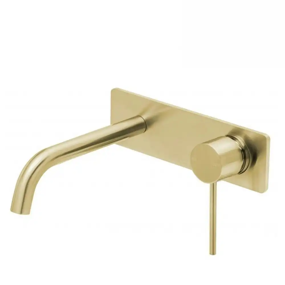 Phoenix Vivid Slimline Wall Bath Mixer Set 230mm Curved Brushed Gold VS7840-12