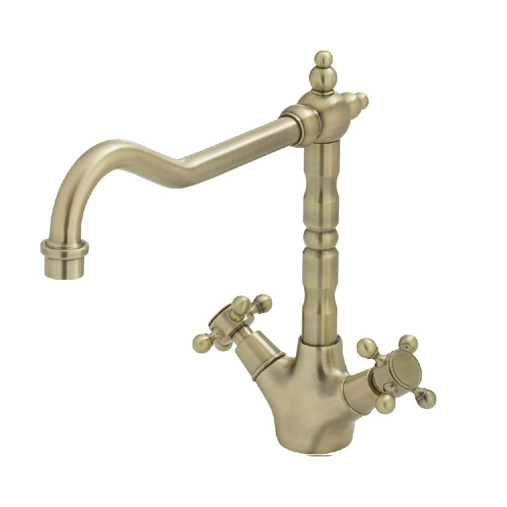 Fienza Lillian Shepherds Crook Sink Mixer Champagne 336106BB