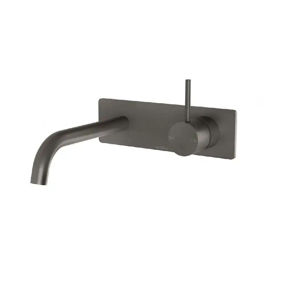 Phoenix Vivid Slimline Up Wall Basin/ Bath Mixer Set Gun Metal 112-7813-30