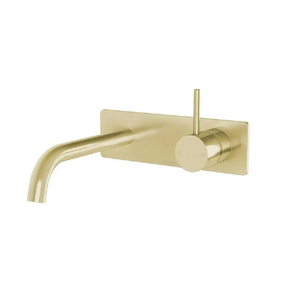 Phoenix Vivid Slimline Up Wall Basin/ Bath Mixer Set Brushed Gold 112-7813-12