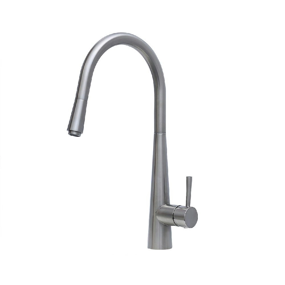 Fienza Isabella Deluxe Gooseneck Kitchen Mixer Brushed Nickel 213116BN