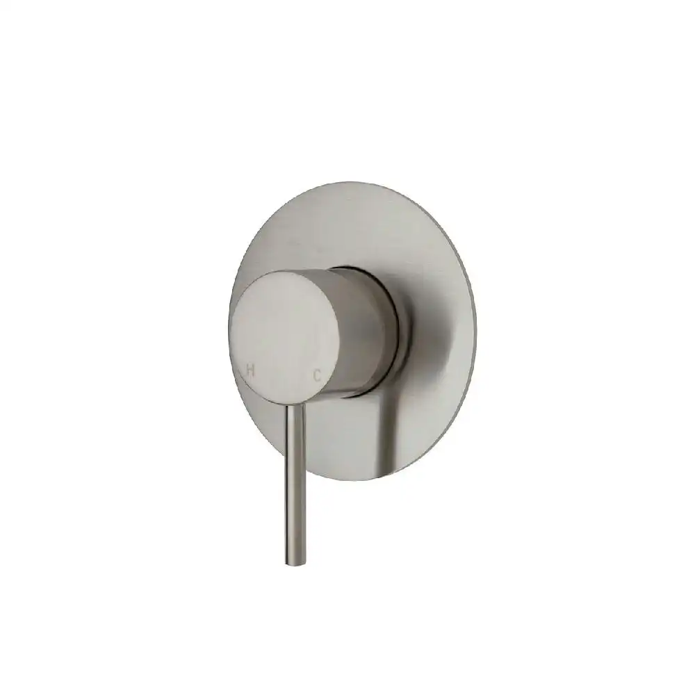 Fienza Kaya Wall Mixer Large Round Plate Brushed Nickel 228101BN-3