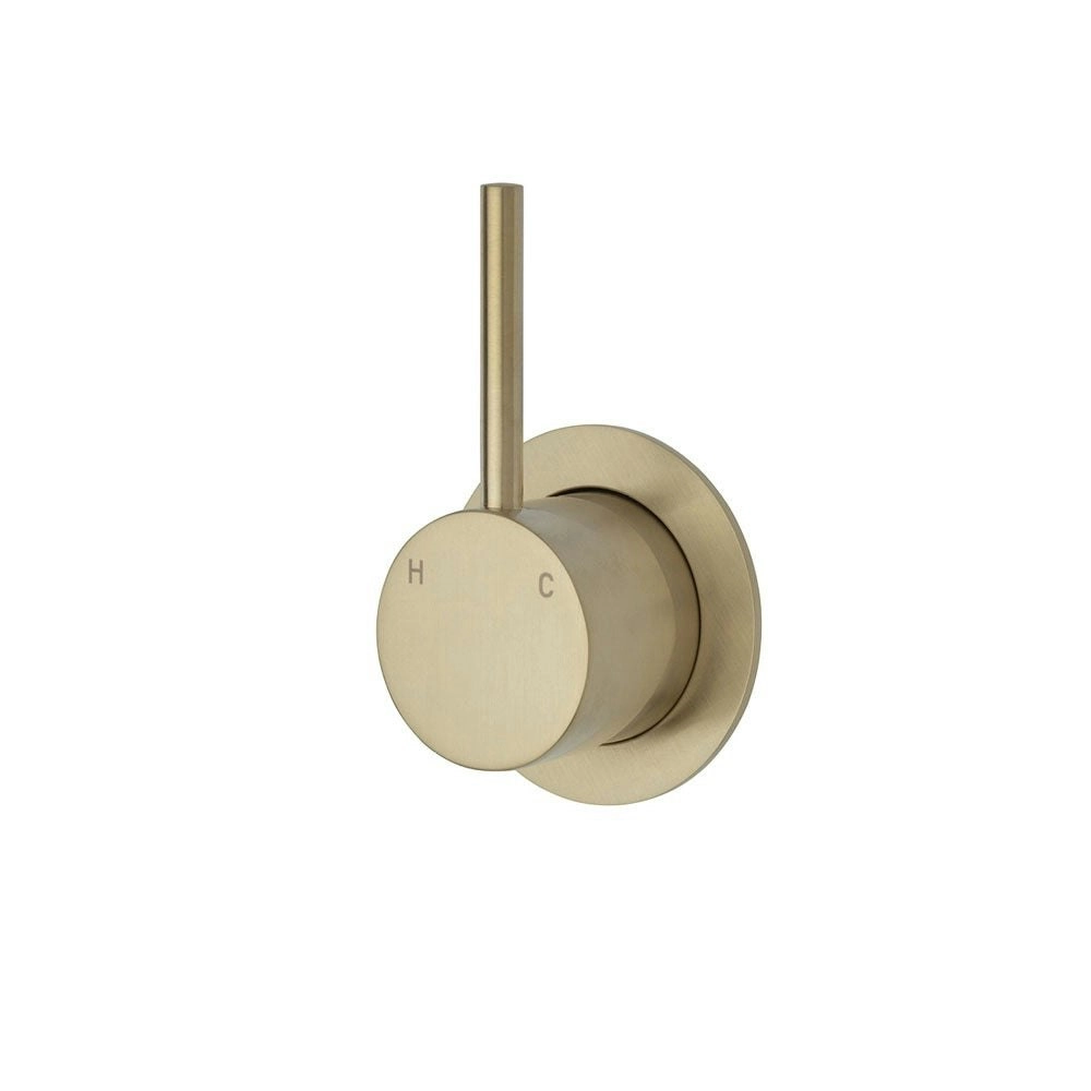 Fienza Kaya Up Wall Mixer Small Round Plate Urban Brass 228114UB