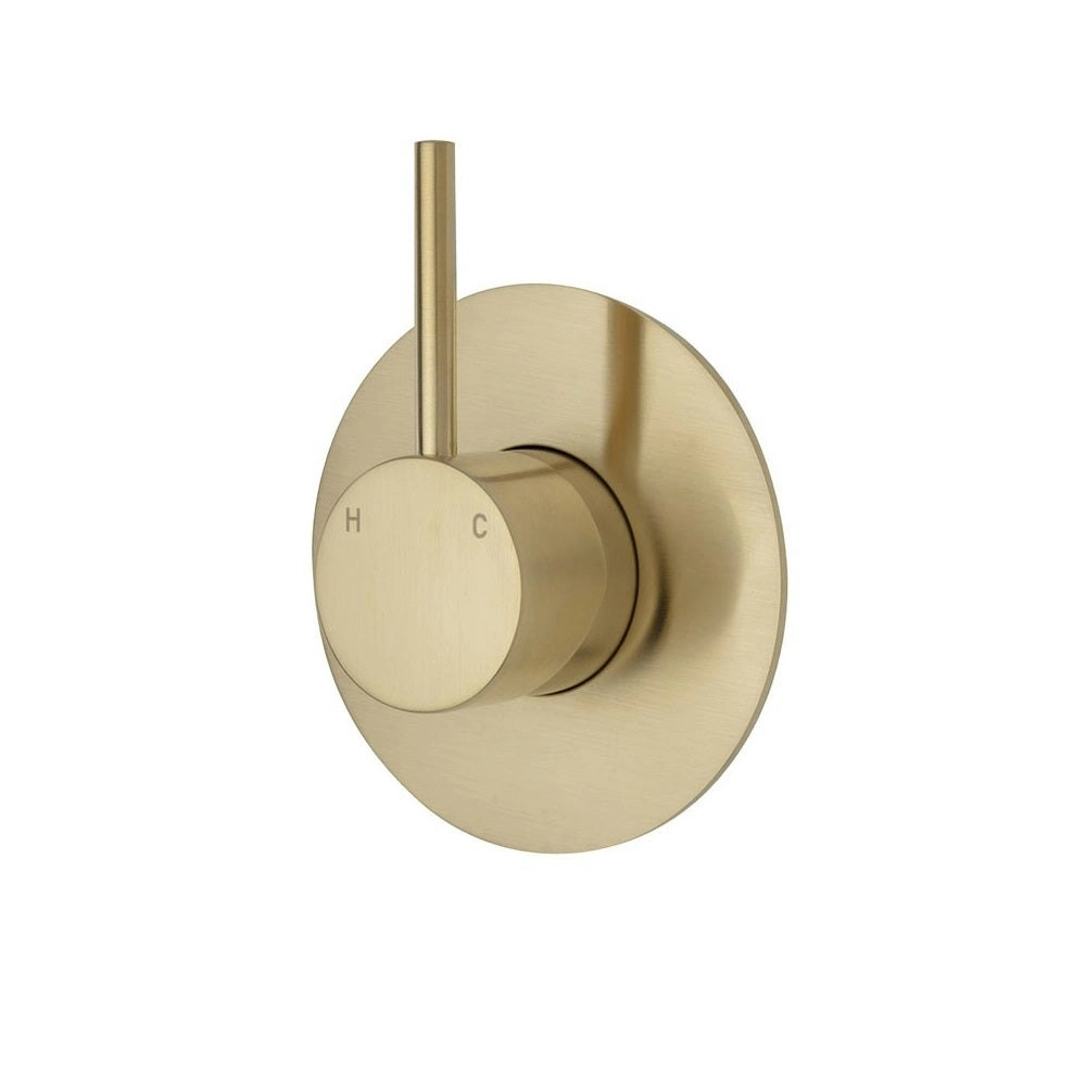 Fienza Kaya Up Wall Mixer Large Round Plate Urban Brass 228114UB-3