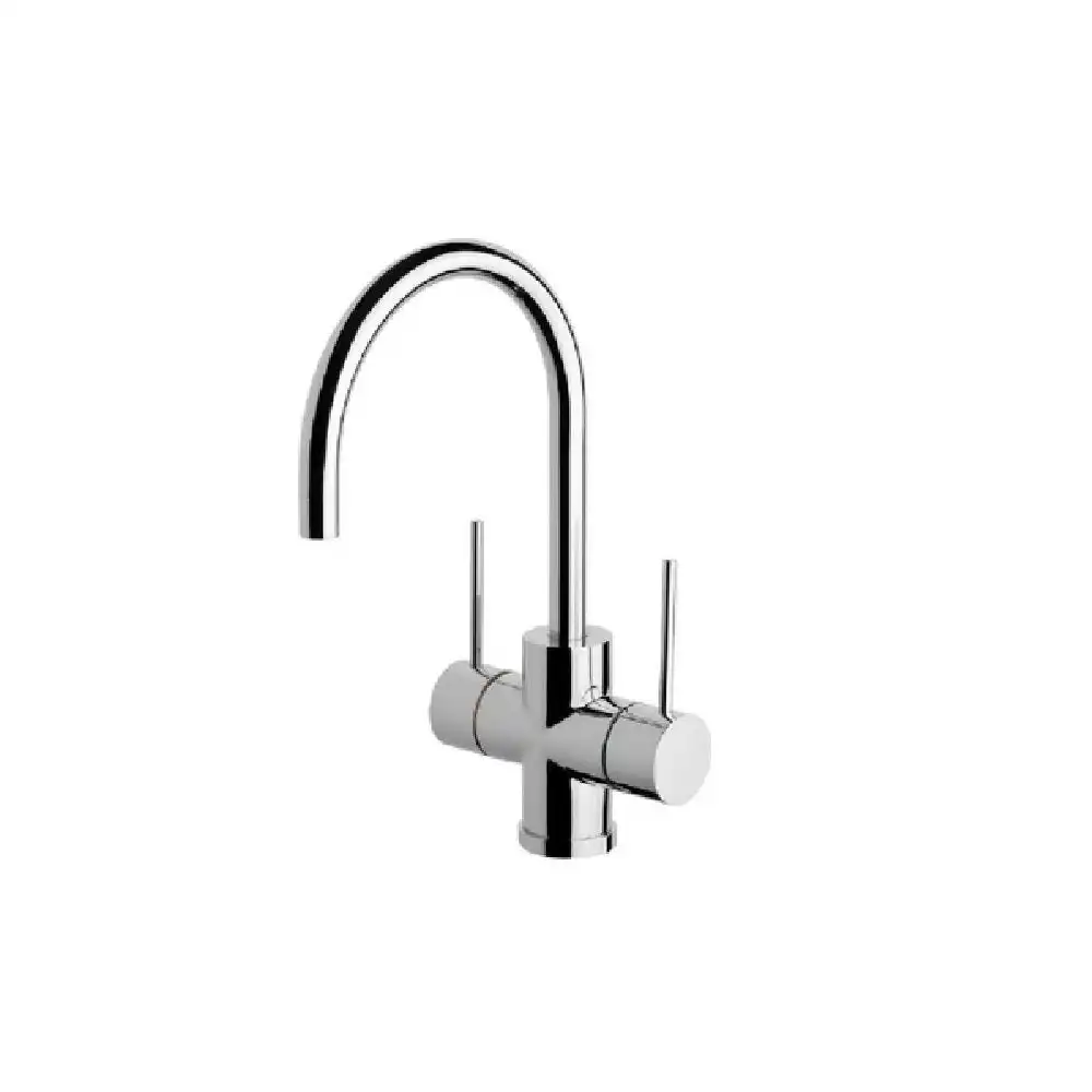 Phoenix Vivid Slimline Twin Handle Sink Mixer 160mm Gooseneck Chrome VS711 CHR