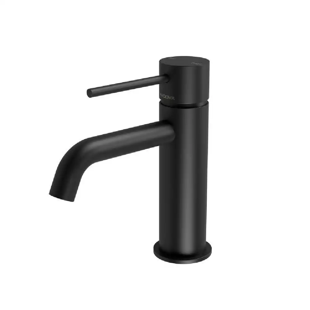 Phoenix Vivid Slimline Basin Mixer Curved Outlet Matte Black VS7701-10