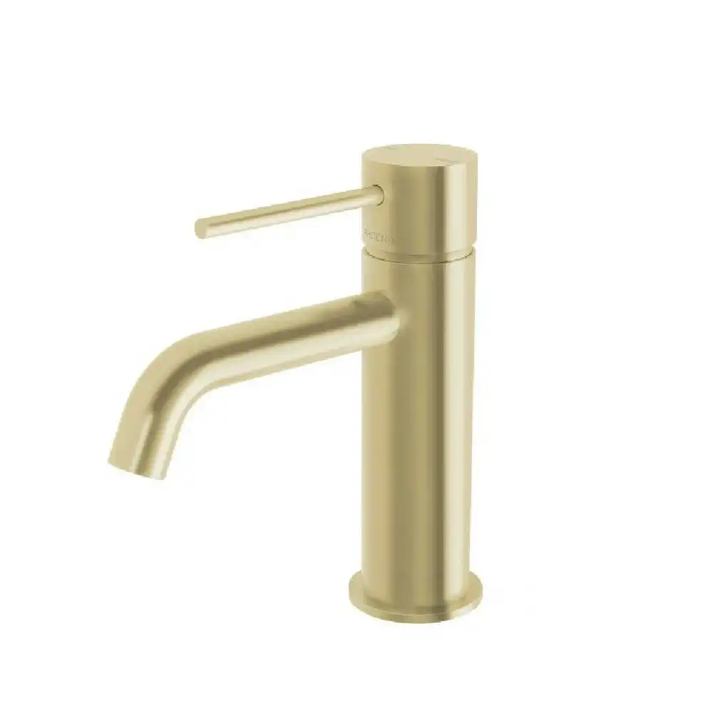 Phoenix Vivid Slimline Basin Mixer Curved Outlet Brushed Gold VS7701-12