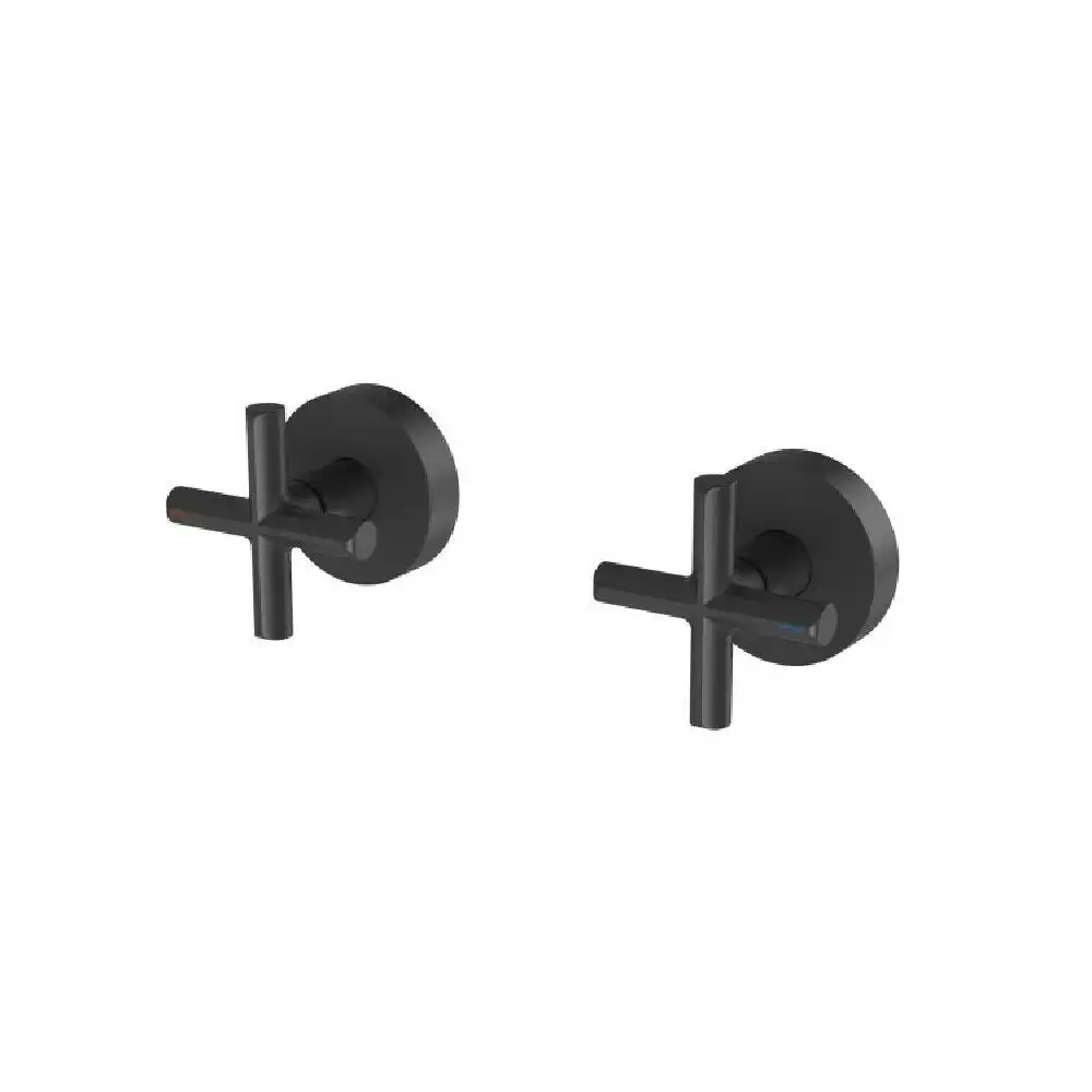 Phoenix Vivid Slimline Plus Wall Top Assemblies 15mm Extended Spindles Matte Black 119-0670-10