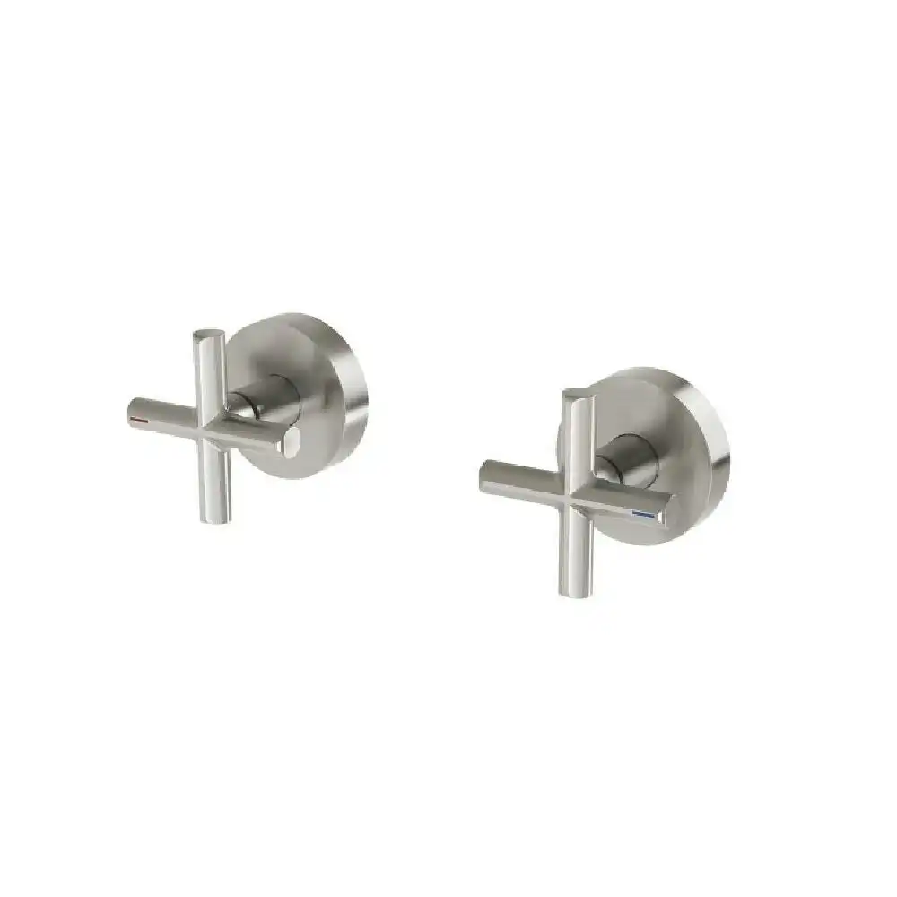 Phoenix Vivid Slimline Plus Wall Top Assemblies 15mm Extended Spindles Brushed Nickel 119-0670-40