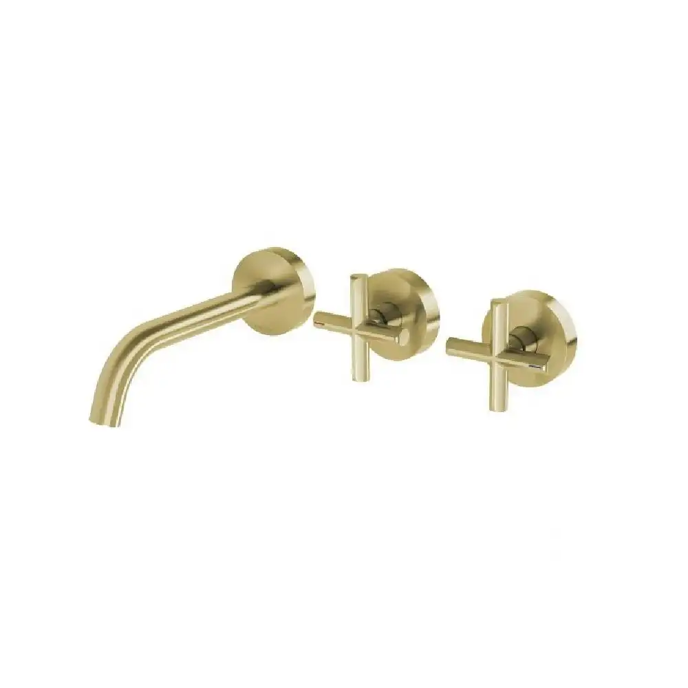 Phoenix Vivid Slimline Plus Wall Basin / Bath Hostess Set 180mm Outlet Brushed Gold 119-1125-12