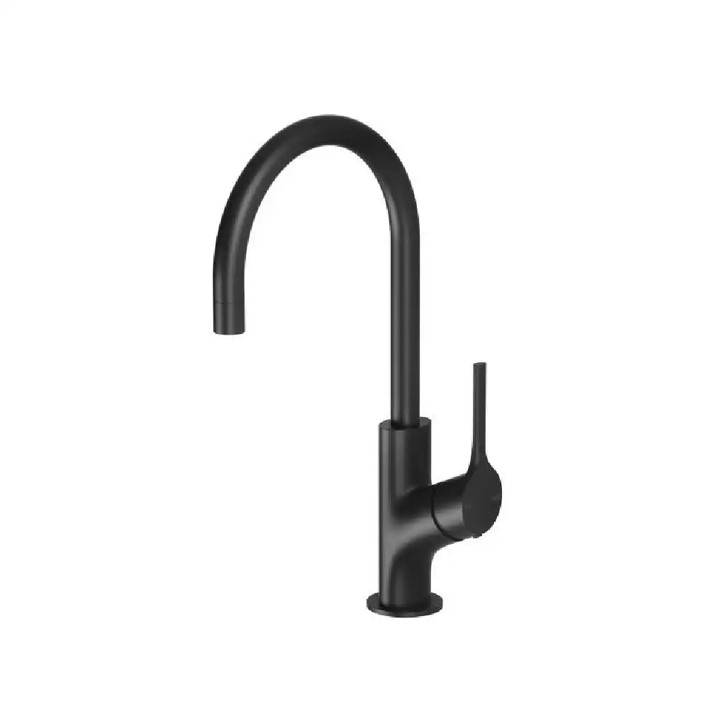 Phoenix Vivid Slimline Oval Sink Mixer 160mm Gooseneck Matte Black VV735 MB