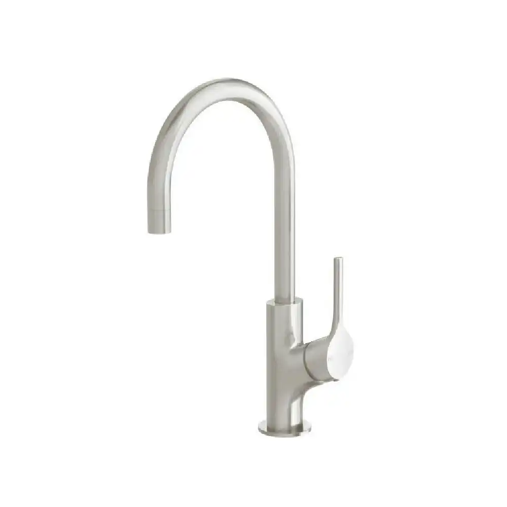 Phoenix Vivid Slimline Oval Sink Mixer 160mm Gooseneck Brushed Nickel VV735-40